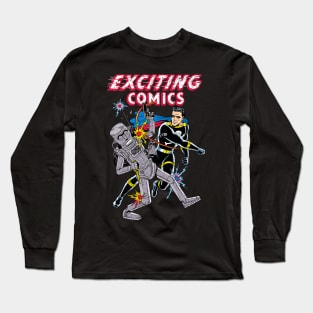 Retro Robot and Superhero Long Sleeve T-Shirt